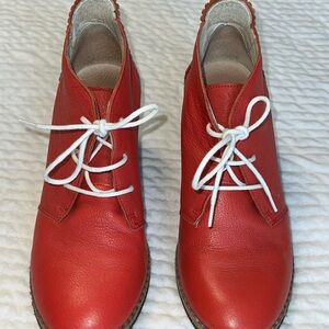 Fly London - Red Leather Ankle Boots